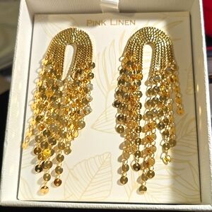 Pink Linen post earrings